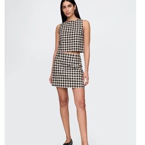 GAP Black and White Checkered Skirt